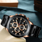Men's  Water Resistant Watch With Chronometers Day View Unique Design Perfect Gift Stevvex