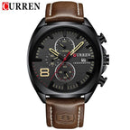 Men's Retro Square-Round Waterproof Watch With Chronometers And Leather Belts Excellent Design Perfect Gift Stevvex