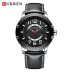 Men's Waterproof  Sport Watch With Leather  Belts  And Large Numbers Details Unique Design Perfect Gift Stevvex