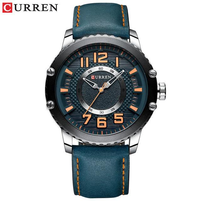 Men's Waterproof  Sport Watch With Leather  Belts  And Large Numbers Details Unique Design Perfect Gift Stevvex