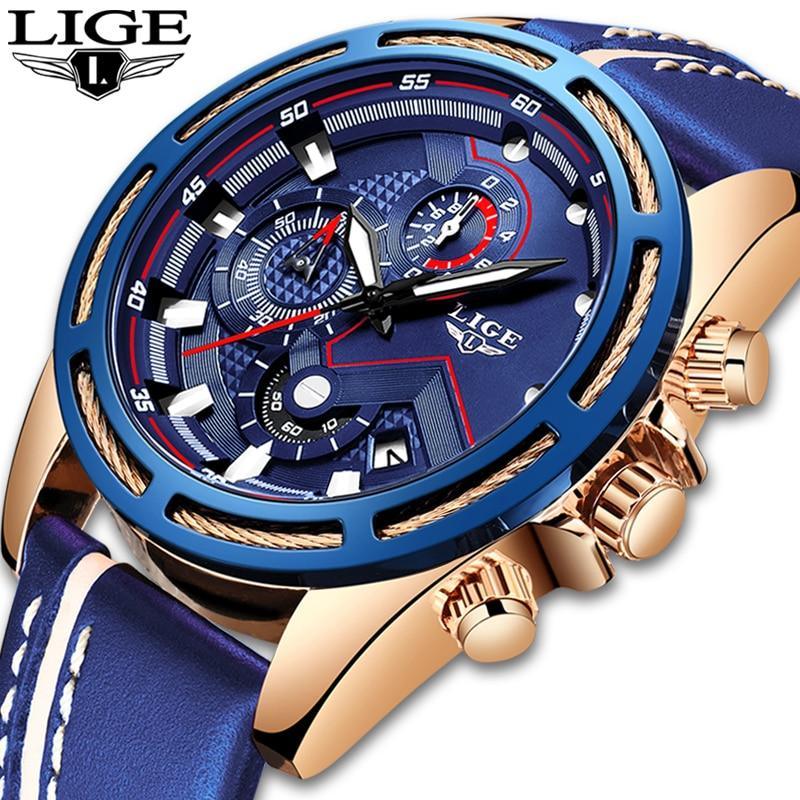 Waterproof Men's Sports  Watch With Leather Transparent Belts, Chronometers Day View Perfect Gift Stevvex