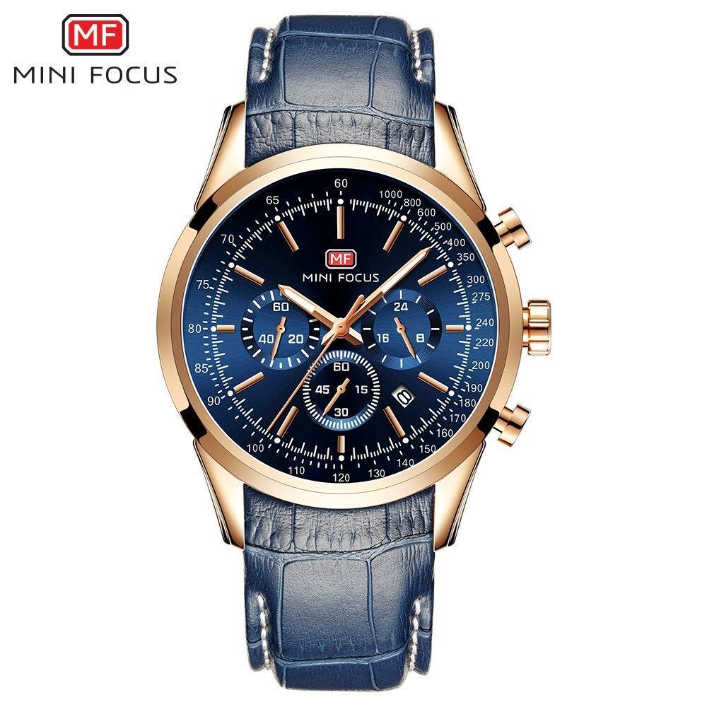 Black Luxury Men Watch Waterproof Multifunction Quartz Wrist Watches Elegant Leather Strap Sport Design Stevvex