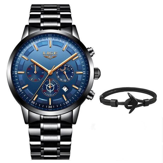 Men's Waterproof  Watch With Chronometers And Date Display Unique Design Perfect Gift Stevvex