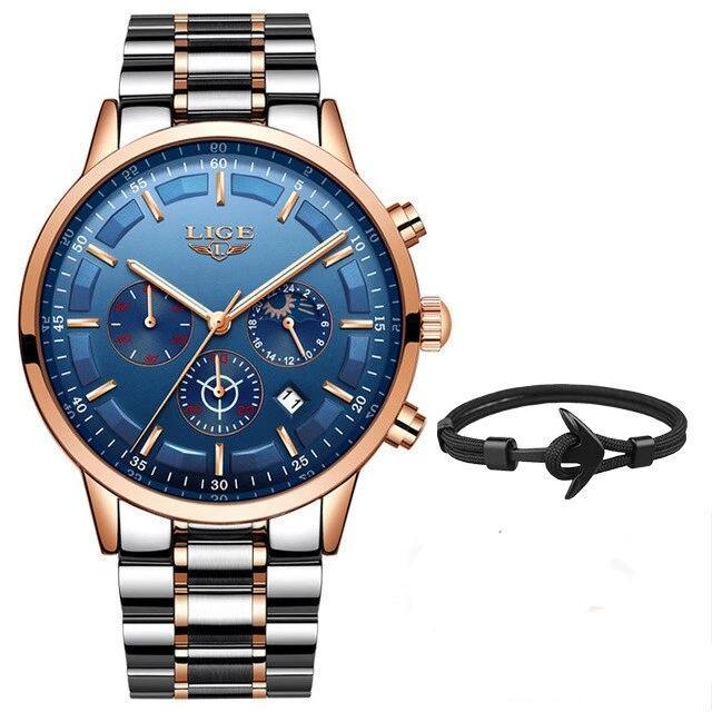 Men's Waterproof  Watch With Chronometers And Date Display Unique Design Perfect Gift Stevvex
