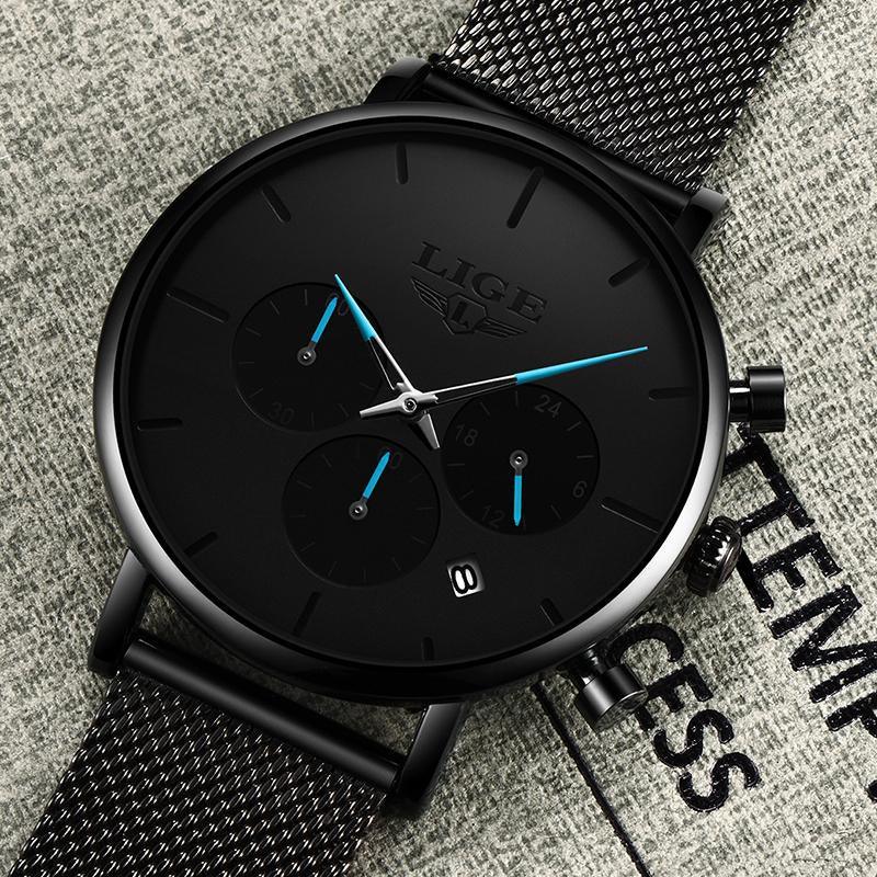 Men's Elegant Waterproof  Watch With Chronometers And Color Hands Unique Design Excellent Look Stevvex