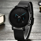 Men's Elegant Waterproof  Watch With Chronometers And Color Hands Unique Design Excellent Look Stevvex