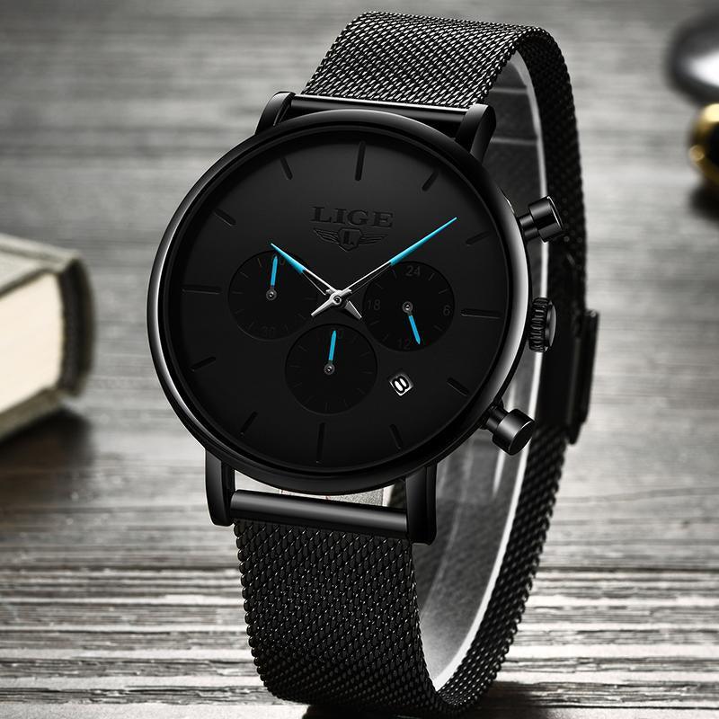 Men's Elegant Waterproof  Watch With Chronometers And Color Hands Unique Design Excellent Look Stevvex