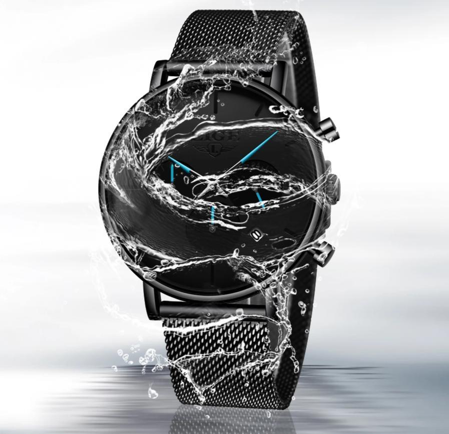 Men's Elegant Waterproof  Watch With Chronometers And Color Hands Unique Design Excellent Look Stevvex