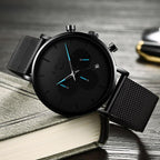 Men's Elegant Waterproof  Watch With Chronometers And Color Hands Unique Design Excellent Look Stevvex