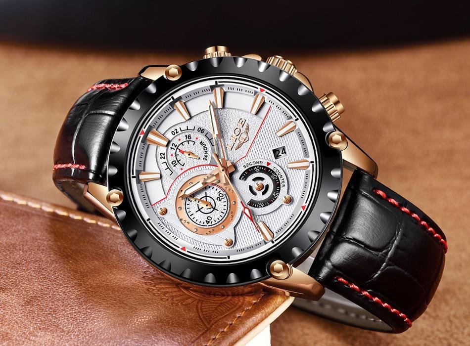 Business Elegant Men's  Watch With Chronometers Day View  Fluorescent Hands Excellent Look Unique Design Perfect Gift For Your Man Stevvex