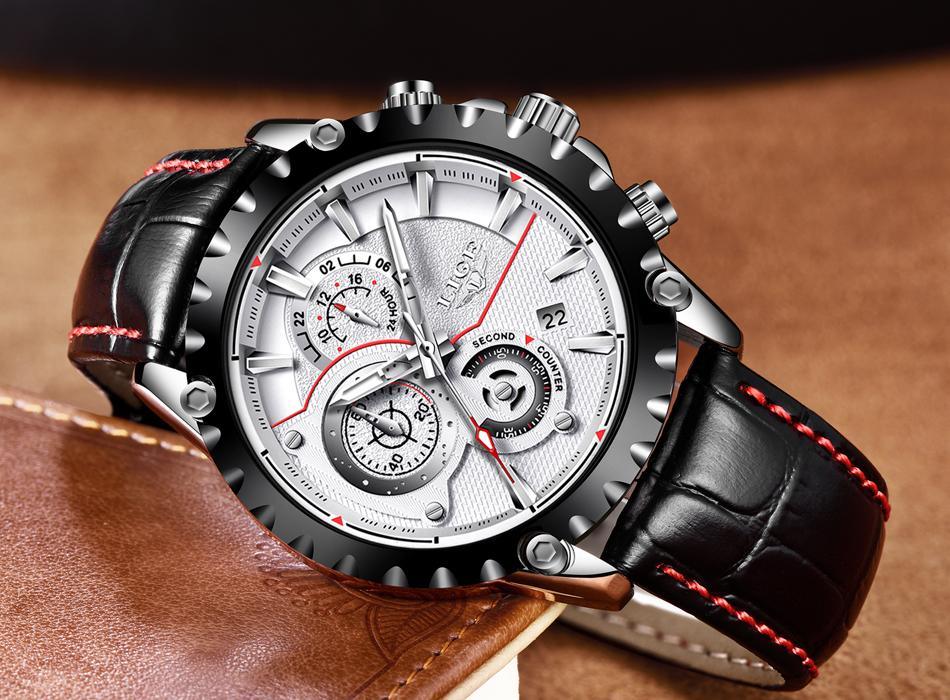 Business Elegant Men's  Watch With Chronometers Day View  Fluorescent Hands Excellent Look Unique Design Perfect Gift For Your Man Stevvex