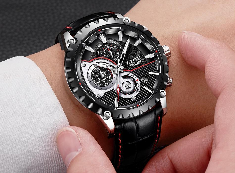 Business Elegant Men's  Watch With Chronometers Day View  Fluorescent Hands Excellent Look Unique Design Perfect Gift For Your Man Stevvex