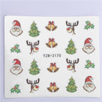 New Christmas Water Decal Nail Art Nail sticker New Year Slider Tattoo Full Cover Santa Claus Snowman Designs Xmas Decals 3D Wave Design Decoration for Women Girls Tape Nail Art Stickers Decal Decoration  Nail Art Accessories Decoration Decal