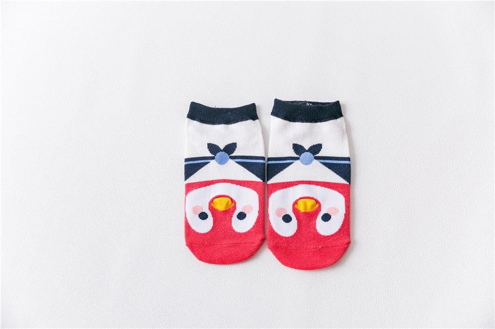 New Fashion Funny Cartoon Egg Socks Cute Girls' Happy Animal Fruit Foods Short Socks Penguin Fried Omelette Strawberry Pineapple Printed Unisex Socks For Men And Women Stevvex