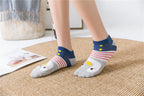 New Fashion Funny Cartoon Egg Socks Cute Girls' Happy Animal Fruit Foods Short Socks Penguin Fried Omelette Strawberry Pineapple Printed Unisex Socks For Men And Women Stevvex