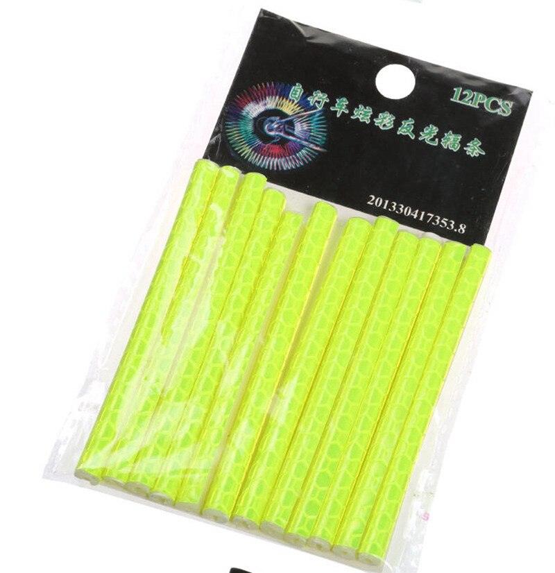 12 Pieces Bicycle Mountain Bike Riding Wheel Rim Spoke Mount Clip Tube Warning Light Strip Reflector Sets Bicycle Spoke Skins Wraps Bicycle Wheel Spoke Reflector Reflective Kids Road Mountain Bike Colorful Wheel Decoration Stevvex