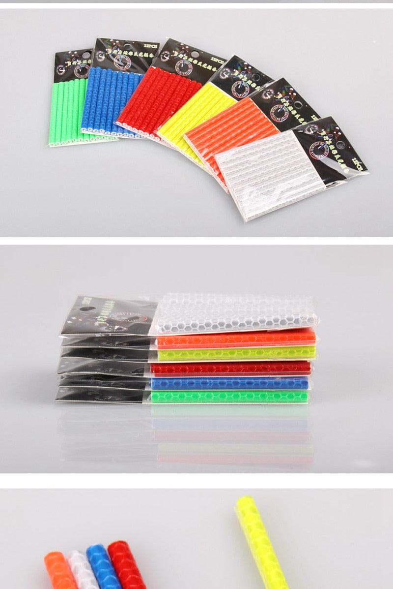 12 Pieces Bicycle Mountain Bike Riding Wheel Rim Spoke Mount Clip Tube Warning Light Strip Reflector Sets Bicycle Spoke Skins Wraps Bicycle Wheel Spoke Reflector Reflective Kids Road Mountain Bike Colorful Wheel Decoration Stevvex
