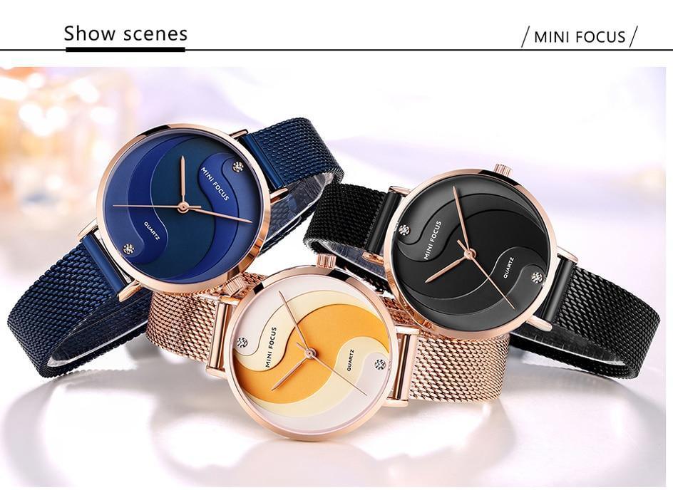 Ultra Thin Rose Gold Women Watches Fashion Analog Quartz Waterproof Wristwatches Elegant Round Design For Women Stevvex