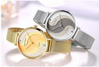 Ultra Thin Rose Gold Women Watches Fashion Analog Quartz Waterproof Wristwatches Elegant Round Design For Women Stevvex