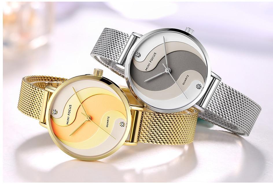 Ultra Thin Rose Gold Women Watches Fashion Analog Quartz Waterproof Wristwatches Elegant Round Design For Women Stevvex