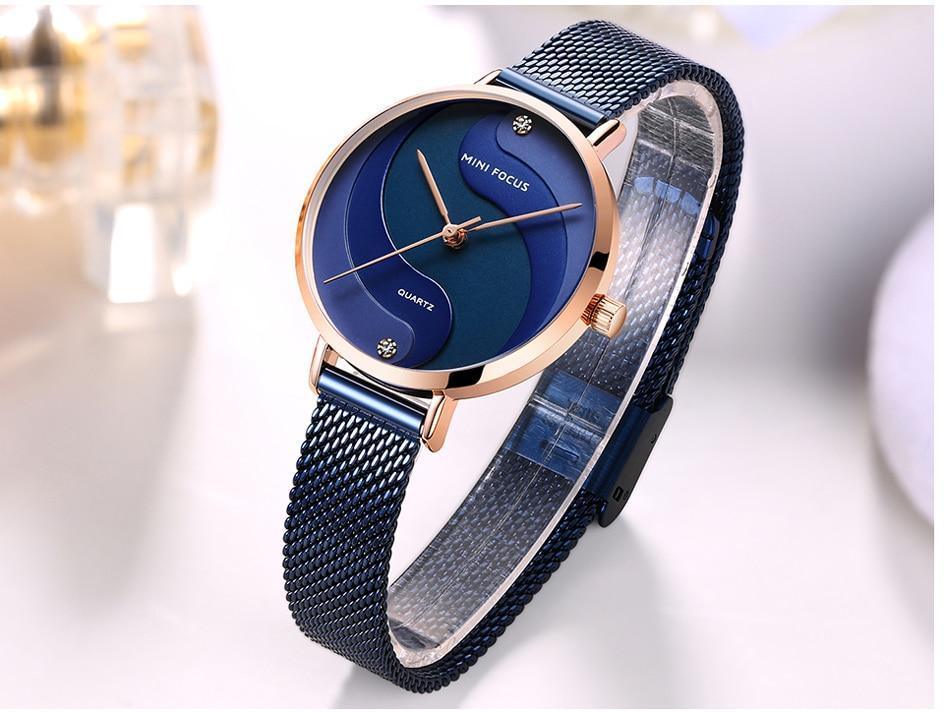 Ultra Thin Rose Gold Women Watches Fashion Analog Quartz Waterproof Wristwatches Elegant Round Design For Women Stevvex