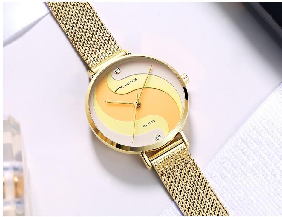 Ultra Thin Rose Gold Women Watches Fashion Analog Quartz Waterproof Wristwatches Elegant Round Design For Women Stevvex