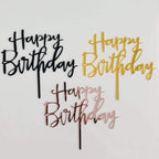 Happy Birthday Cake Topper Gold Cake Topper Acrylic Cake Topper Happy Birthday Cake Topper Cake Decoration Acrylic Letter Cake Toppers Party Supplies Happy Birthday Black Cake Decorations Stevvex