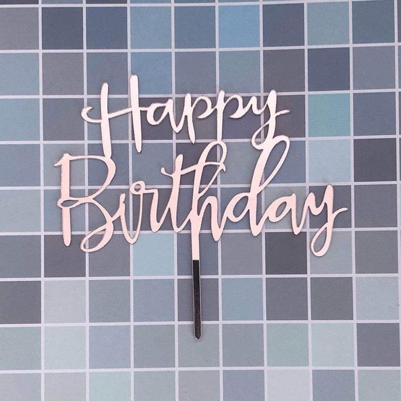 Happy Birthday Cake Topper Gold Cake Topper Acrylic Cake Topper Happy Birthday Cake Topper Cake Decoration Acrylic Letter Cake Toppers Party Supplies Happy Birthday Black Cake Decorations Stevvex
