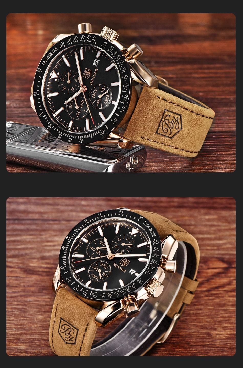 Luxury Men Stainless Steel Quartz Watch Accurate Timing Waterproof Analog Chronograph Men's Quartz Watches Stevvex
