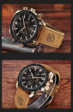 Luxury Men Stainless Steel Quartz Watch Accurate Timing Waterproof Analog Chronograph Men's Quartz Watches Stevvex