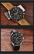 Luxury Men Stainless Steel Quartz Watch Accurate Timing Waterproof Analog Chronograph Men's Quartz Watches Stevvex