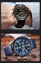 Luxury Men Stainless Steel Quartz Watch Accurate Timing Waterproof Analog Chronograph Men's Quartz Watches Stevvex