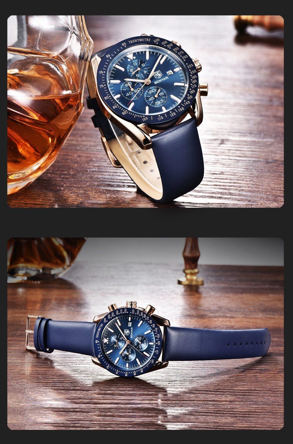 Luxury Men Stainless Steel Quartz Watch Accurate Timing Waterproof Analog Chronograph Men's Quartz Watches Stevvex