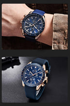 Luxury Men Stainless Steel Quartz Watch Accurate Timing Waterproof Analog Chronograph Men's Quartz Watches Stevvex