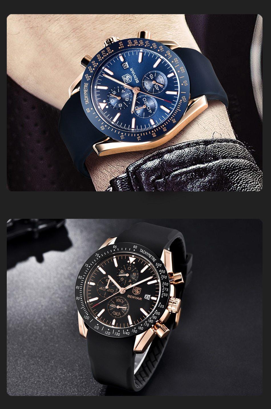 Luxury Men Stainless Steel Quartz Watch Accurate Timing Waterproof Analog Chronograph Men's Quartz Watches Stevvex