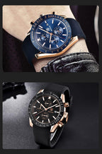 Luxury Men Stainless Steel Quartz Watch Accurate Timing Waterproof Analog Chronograph Men's Quartz Watches Stevvex