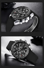 Luxury Men Stainless Steel Quartz Watch Accurate Timing Waterproof Analog Chronograph Men's Quartz Watches Stevvex