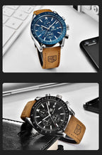 Luxury Men Stainless Steel Quartz Watch Accurate Timing Waterproof Analog Chronograph Men's Quartz Watches Stevvex