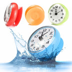 Waterproof Shower Wall Mini Clock Kitchen Bathroom Bath Watch Suction Cup Battery Operated Living Room Bathroom Wall Clock, Waterproof Suction Cup Silent Non Ticking Clocks with Stand for Desk Bedroom Home Office School Stevvex