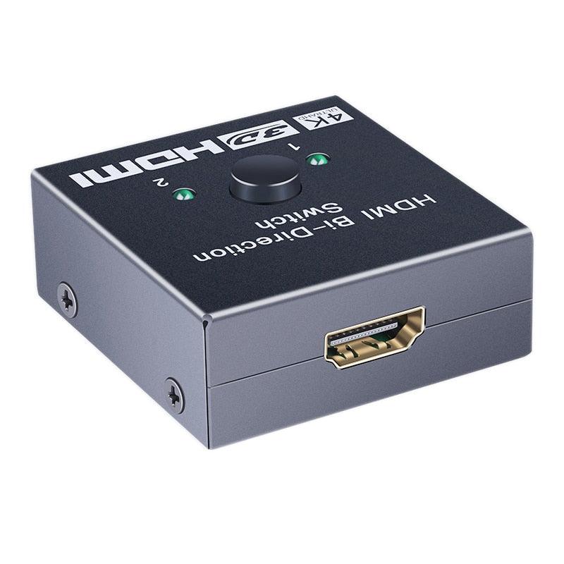 4K HDMI Switch Splitter 2 Ports Bi-Directional HDMI Switch 2 Port Display Selector Switcher Splitter Supports Ultra HD 4K 1080P 3D HDR For HDTV Gaming Stevvex