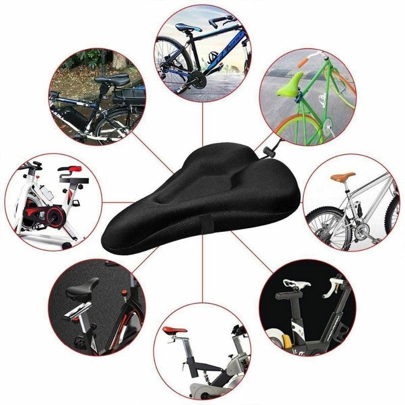 3D Soft Thickened Bicycle Seat Breathable Bicycle Saddle Seat Cover Comfortable Foam Seat Extra Soft Gel Bicycle Seat Cover Soft Silicone Padded Bike Saddle Cover Upgraded Bicycle Seat Stevvex
