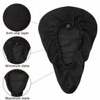 3D Soft Thickened Bicycle Seat Breathable Bicycle Saddle Seat Cover Comfortable Foam Seat Extra Soft Gel Bicycle Seat Cover Soft Silicone Padded Bike Saddle Cover Upgraded Bicycle Seat Stevvex