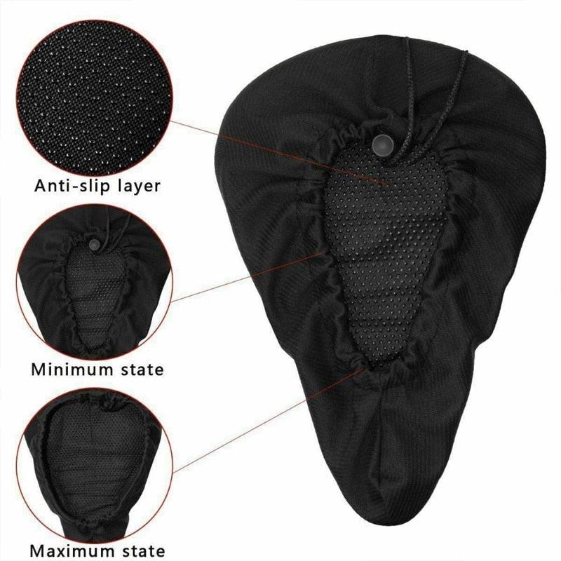 3D Soft Thickened Bicycle Seat Breathable Bicycle Saddle Seat Cover Comfortable Foam Seat Extra Soft Gel Bicycle Seat Cover Soft Silicone Padded Bike Saddle Cover Upgraded Bicycle Seat Stevvex