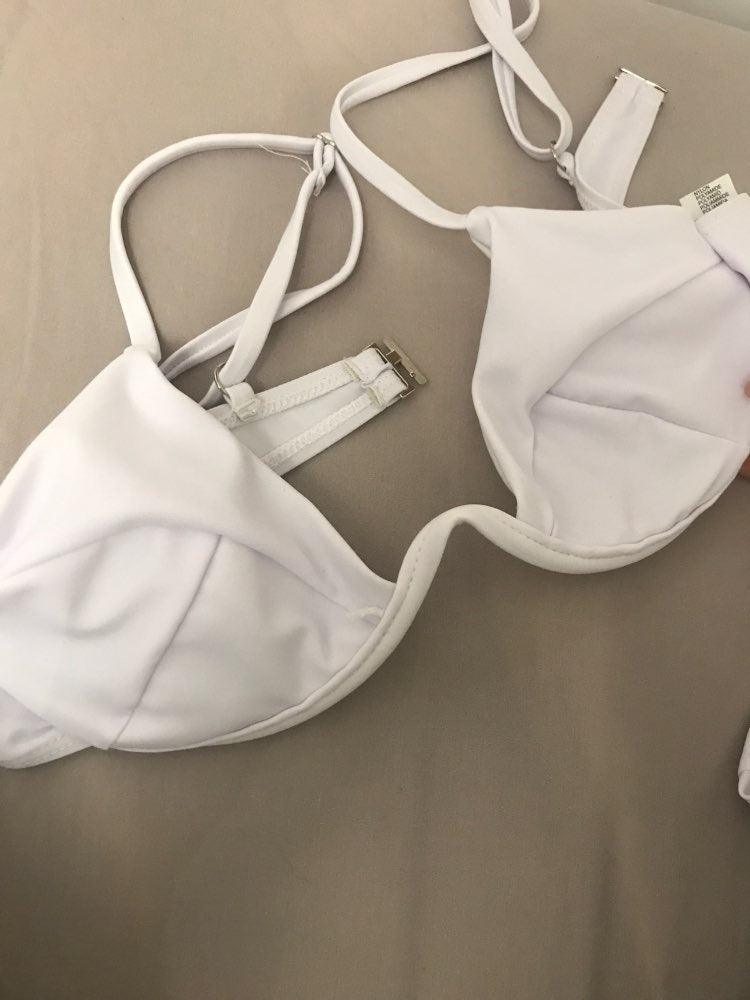 Push Up Unpadded Bikini Set Women 4 Colors Bandage Bikini Set Swimsuit Thong Bottom Swimwear Two Pieces Plain Bikini Bathing Suit Swimwear Bathing Stevvex