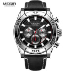 Men's Sports Multifunctional Quartz Watches Elegant Leather Strap Waterproof Modern Wristwatch For Men Stevvex
