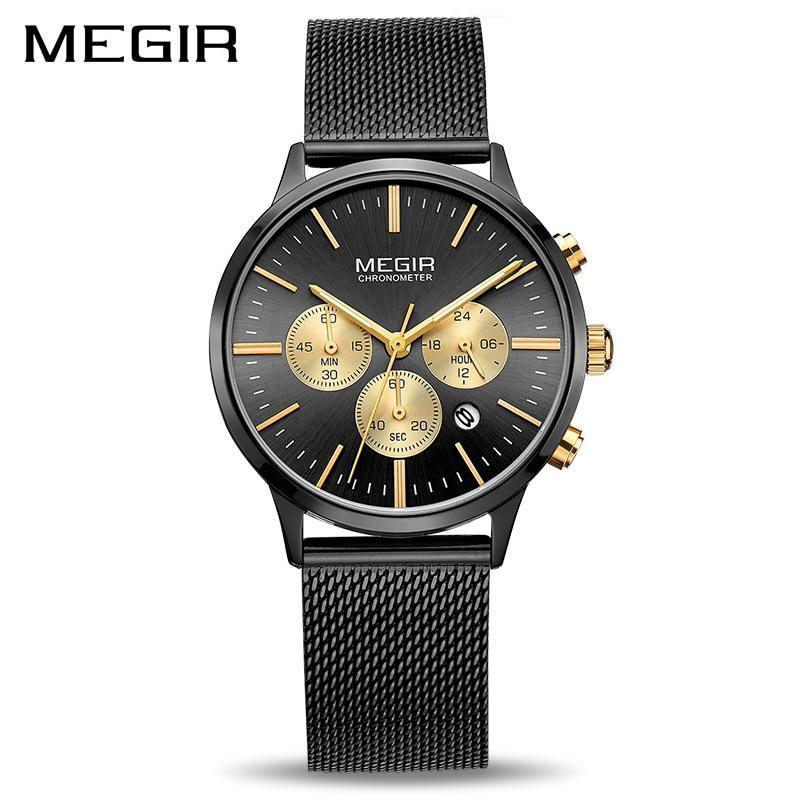 Multifunctional Black Luxury Women Watch Fashion Quartz Business Style Stainless Steel Strap Wrist Watch Stevvex