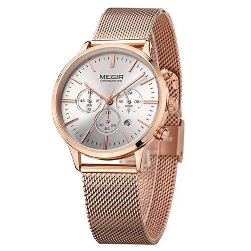 Multifunctional Black Luxury Women Watch Fashion Quartz Business Style Stainless Steel Strap Wrist Watch Stevvex