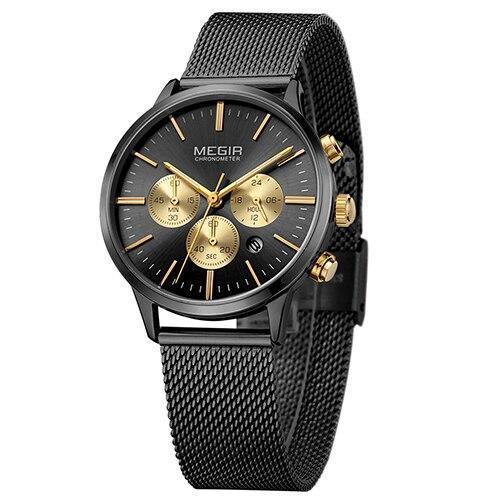 Multifunctional Black Luxury Women Watch Fashion Quartz Business Style Stainless Steel Strap Wrist Watch Stevvex