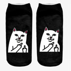 New Cartoon Cat Socks 3D Print Art Funny Socks Women Cute Low Cut Ankle Socks Made o Pure Cotton Short Socks Trending Fashion Short Ankle Socks For Men And Women Stevvex