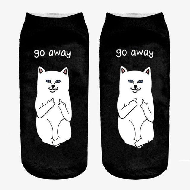 New Cartoon Cat Socks 3D Print Art Funny Socks Women Cute Low Cut Ankle Socks Made o Pure Cotton Short Socks Trending Fashion Short Ankle Socks For Men And Women Stevvex